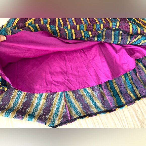 NEXIIA STYLEWE Lace Long-Sleeved Midi Dress Multicolored Stripes NEW - Picture 9 of 16